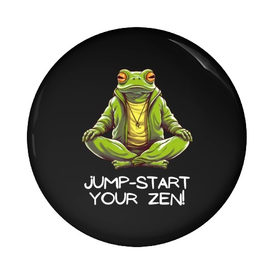 Yoga Meditation Jump-start your zen Frog Pin Buttons