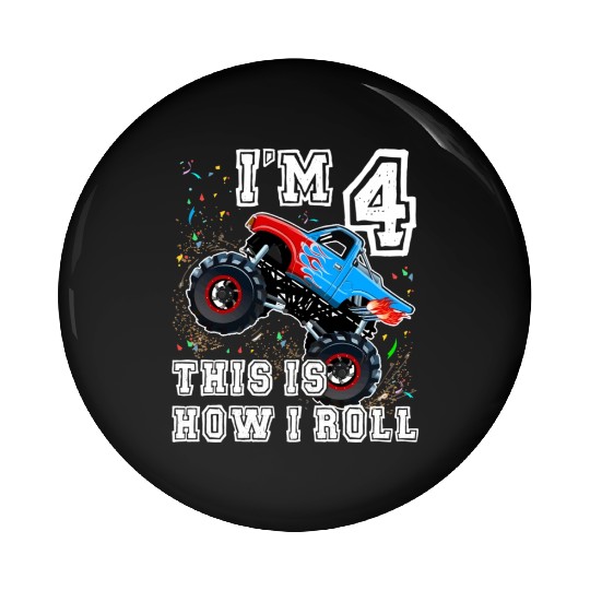 Monster Trucks 4Th Party 4 Pin Buttons
