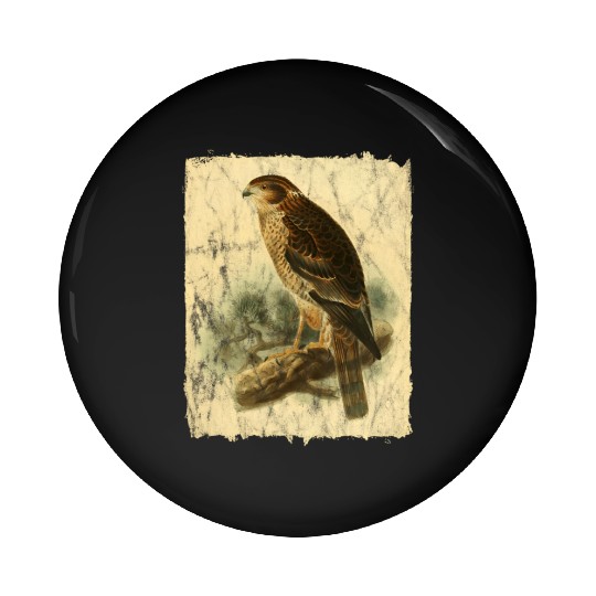 Bird Facon Hawk Pin Buttons