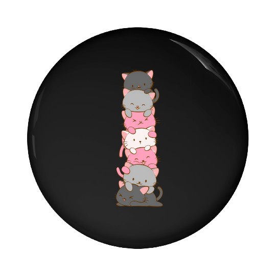 Demigirl Pride Kawaii Cat Pin Buttons