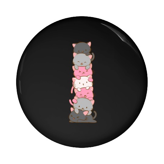 Demigirl Pride Kawaii Cat Pin Buttons