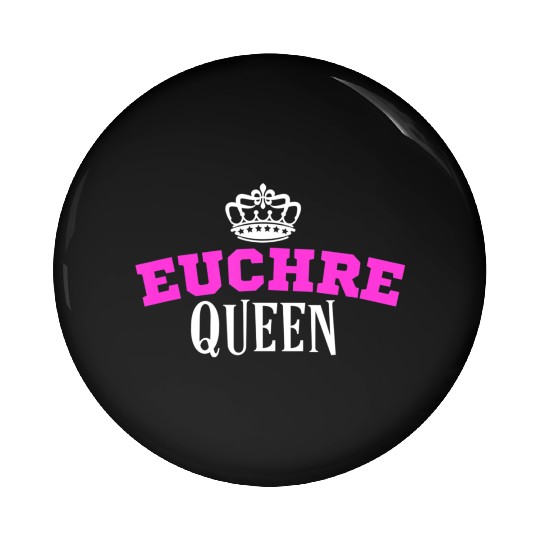 Euchre Card Game Queen Mom Gift Aunt Hearts Pin Buttons