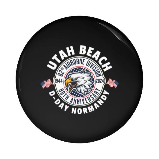 UTAH Beach airborne division 80th anniversary Pin Buttons