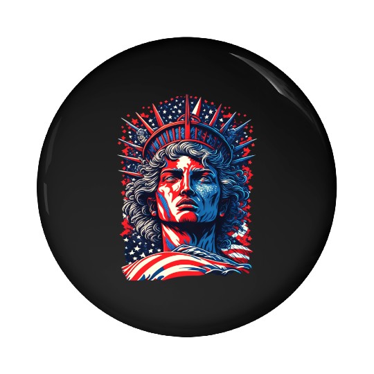 Statue of Liberty Face USA Pin Buttons