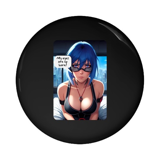 Cyberpunk Waifu Influencer Design 10 Pin Buttons