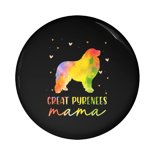 Great Pyrenees Mom Colorful Great Pyrenees Gifts Pin Buttons