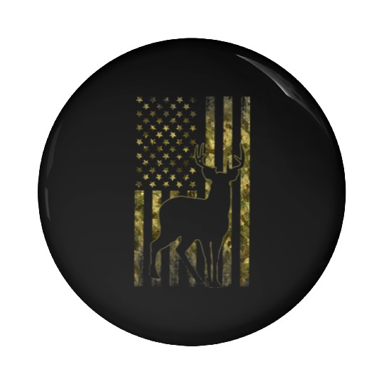 Mule Buck Deer Hunting American Camouflage Usa Fla Pin Buttons