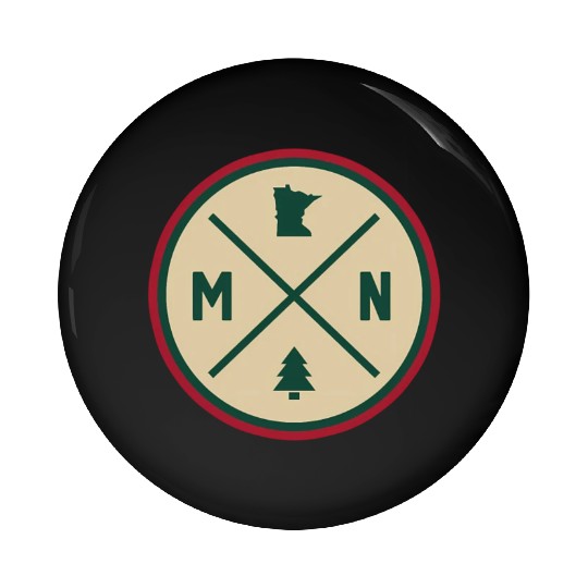 Minnesota Mn Circle Patch Red And Green Pin Buttons
