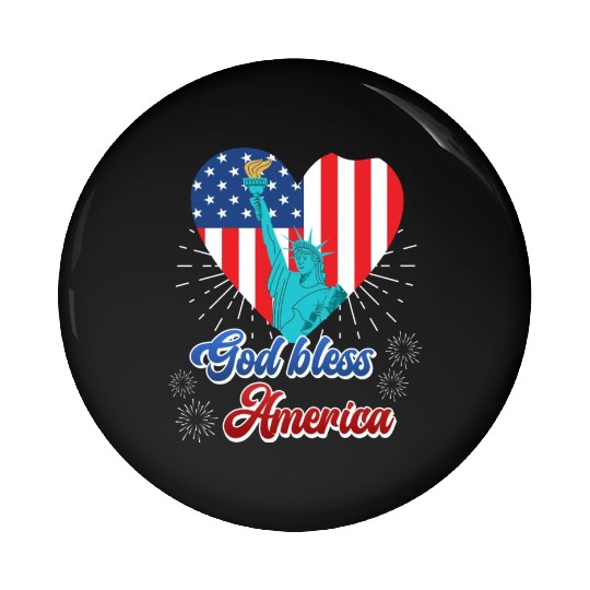 God Bless America Independence Day 4th July USA Pin Buttons