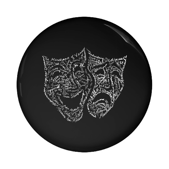 Comedy Tragedy Word Pin Buttons