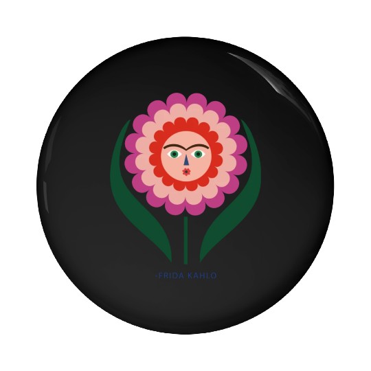 Frida Kahlo Colorful Flower Feminist Mexican Pin Buttons