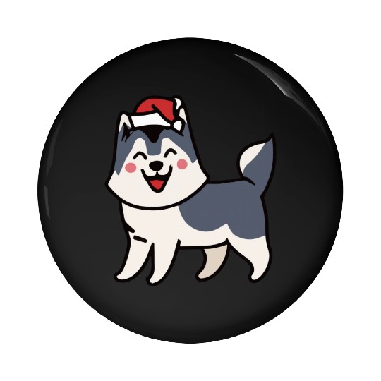 Husky Santa Dog Lover Malamute Pin Buttons