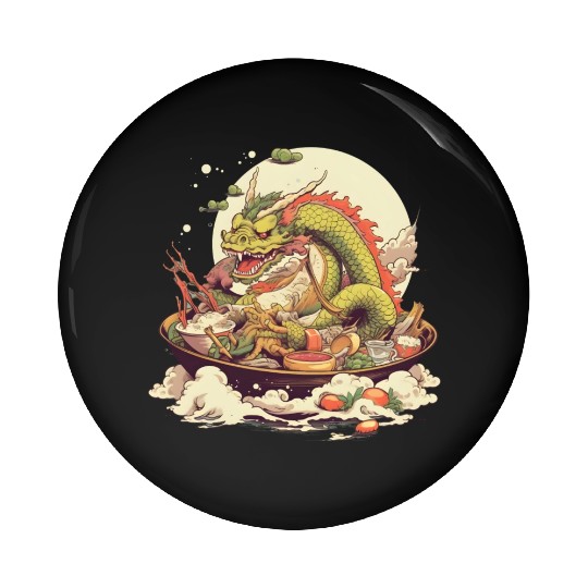 Sushi Dragon Japanesse Kawaii Pin Buttons