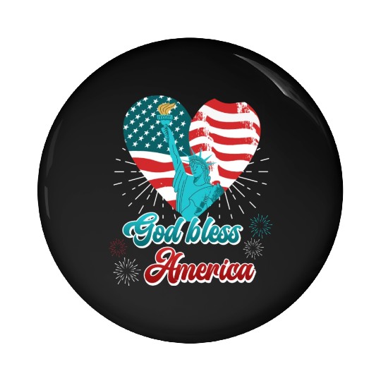 God Bless America Independence Day 4th July USA Pin Buttons