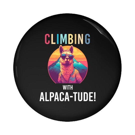 Funny Alpaca with Sunglasses - Alpaca-tude Pin Buttons