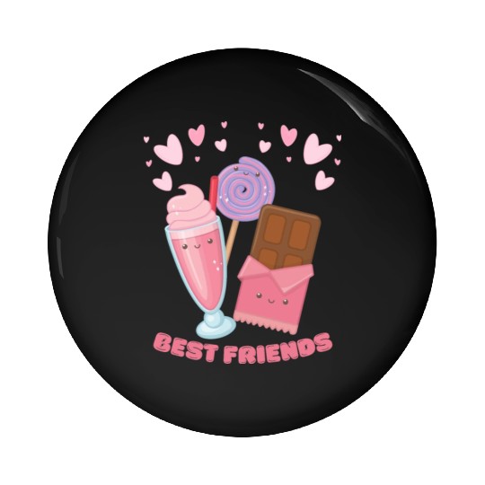 Cute Best Friends Lollipop Ice cream And Chocolate Pin Buttons