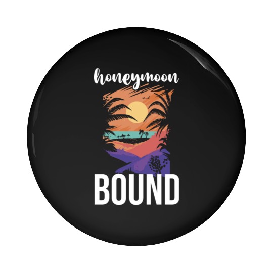 Bride Groom Vacation Newlywed Couple Honeymoon Pin Buttons