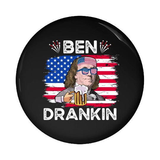 Ben Drankin US President Independence Day Pin Buttons