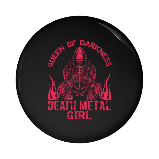 Goth Rock Satan Girl Woman Festivals Death Metal Pin Buttons