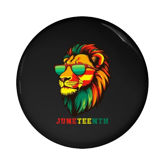 Lion Juneteenth African American Black History Pin Buttons