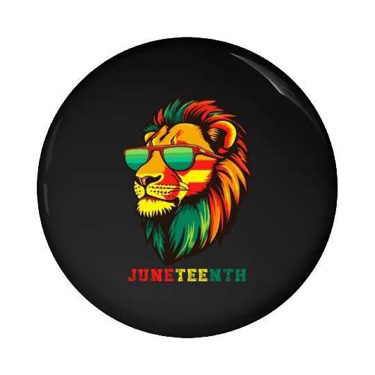 Lion Juneteenth African American Black History Pin Buttons