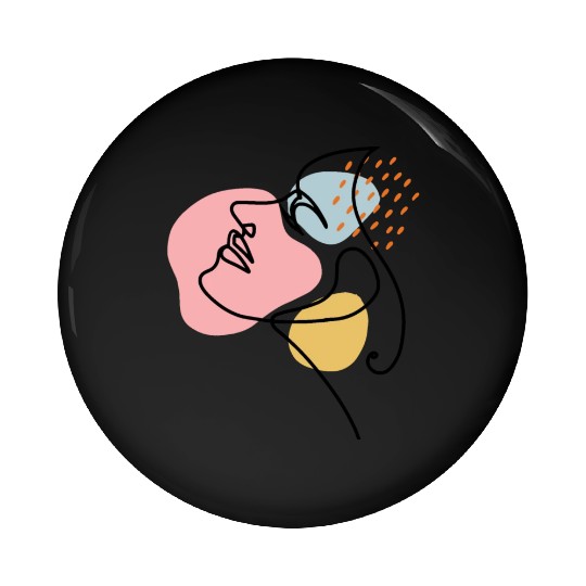 Feminine Abstractions: Embracing Artistic Freedom Pin Buttons