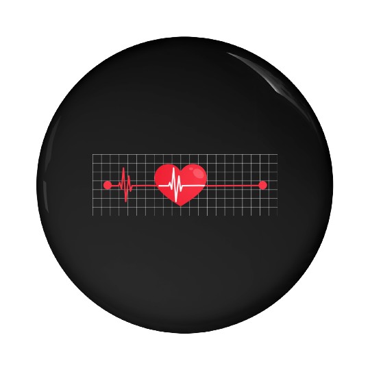 Funny Heart Beats Nurse Medical Design Pin Buttons