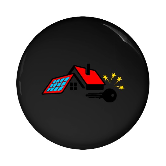 Key for the new house with solar panels Pin Buttons