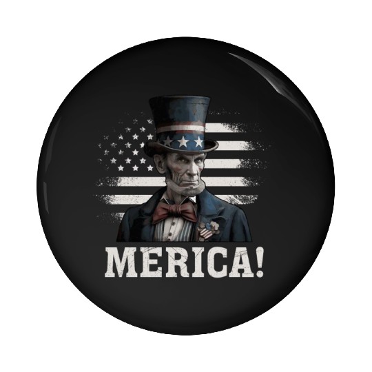 Merica Lincoln President Independence Day Party Pin Buttons