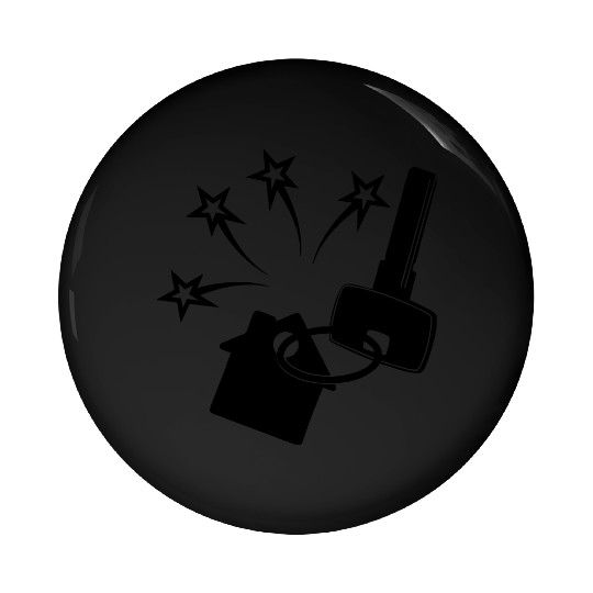 Key for the new house key flashes with three stars Pin Buttons