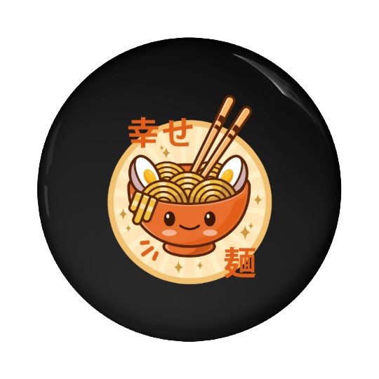 Kawaii Ramen Noodle Bowl Orange Pin Buttons