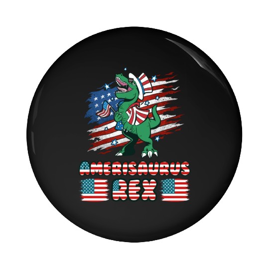 Amerisaurus Rex USA Party Independence Day Pin Buttons
