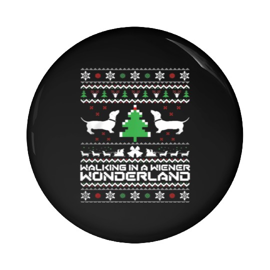 Dachshund Ugly Doxie Santa Pin Buttons