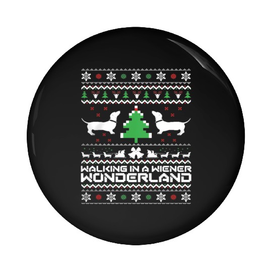 Dachshund Ugly Doxie Santa Pin Buttons