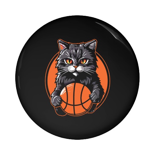 Basketball Cat Basketball Player I Love Basketball Pin Buttons