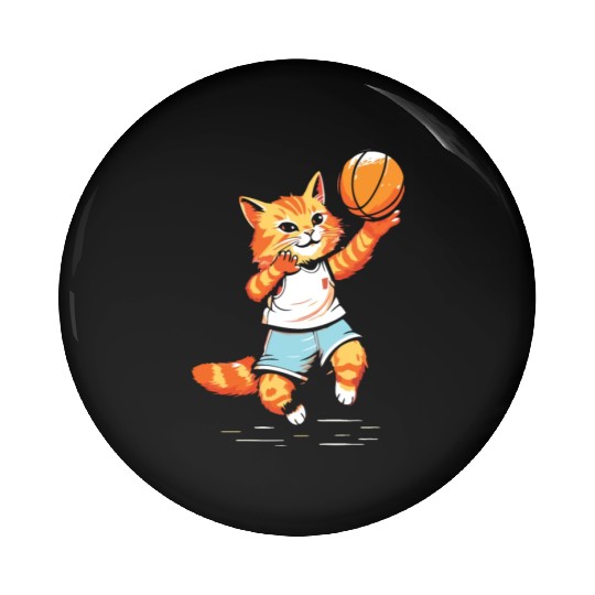 Basketball Cat Basketball Player I Love Basketball Pin Buttons