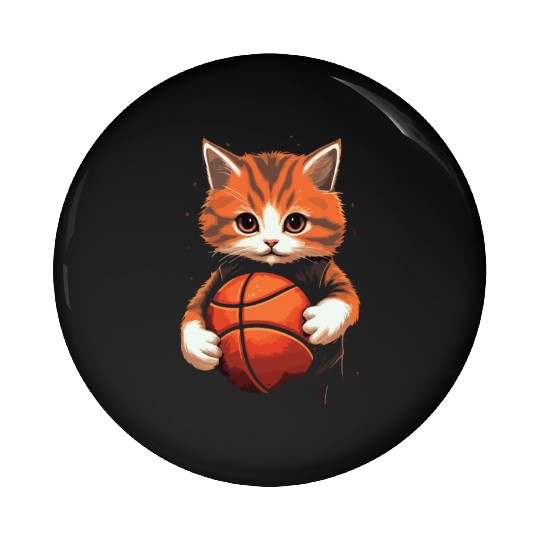 Basketball Cat Basketball Player I Love Basketball Pin Buttons