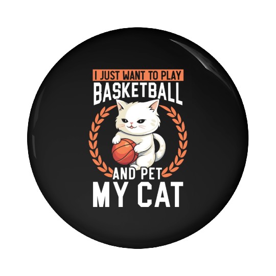 Basketball Cat Basketball Player I Love Basketball Pin Buttons