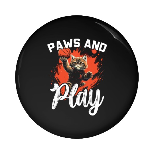 Basketball Cat Basketball Player I Love Basketball Pin Buttons