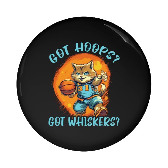 Basketball Cat Basketball Player I Love Basketball Pin Buttons