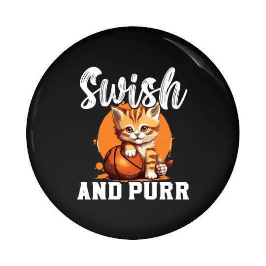 Basketball Cat Basketball Player I Love Basketball Pin Buttons