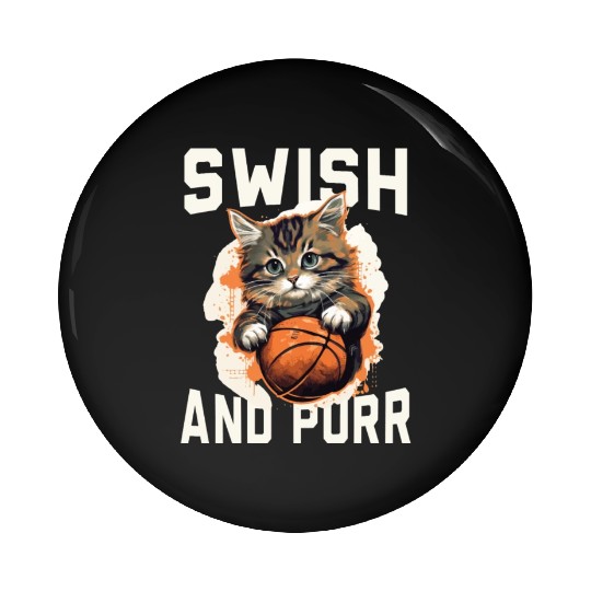 Basketball Cat Basketball Player I Love Basketball Pin Buttons
