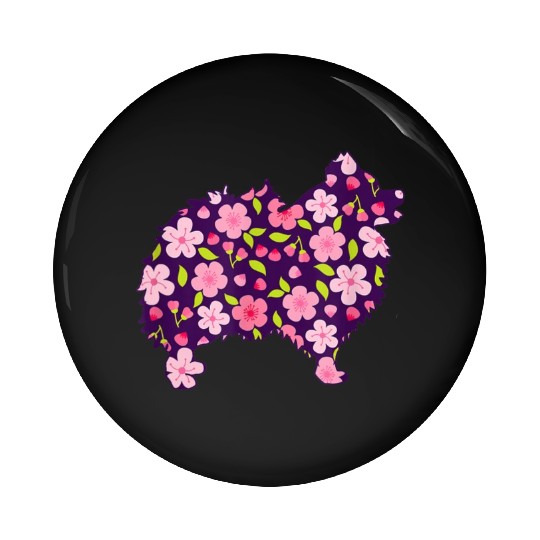 Pomeranian Dogs Flower Pattern Pomeranians Lover Pin Buttons