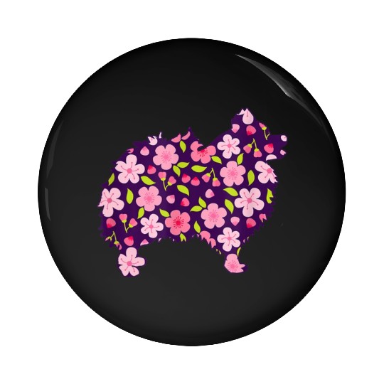 Pomeranian Dogs Flower Pattern Pomeranians Lover Pin Buttons