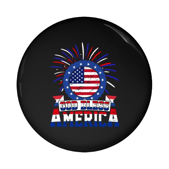 God Bless America Independence Day USA Patriot Pin Buttons