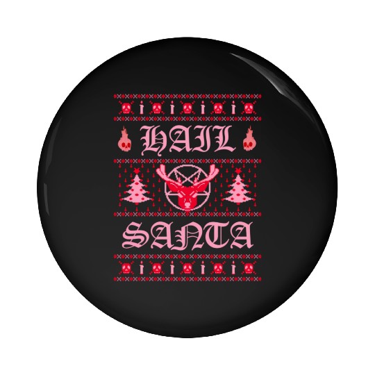 Hail Santa Ugly Pentagram Pastel Goth Pin Buttons