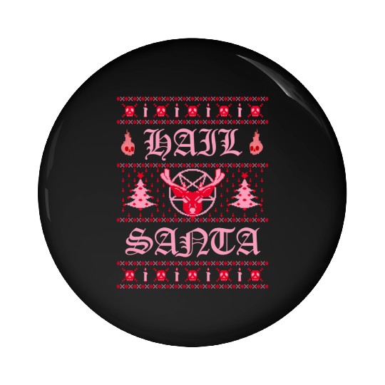 Hail Santa Ugly Pentagram Pastel Goth Pin Buttons