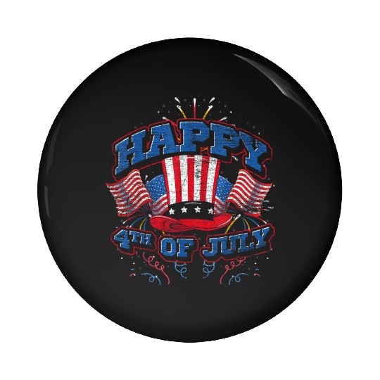 Happy 4th Of July US Flag Liberty American Pin Buttons