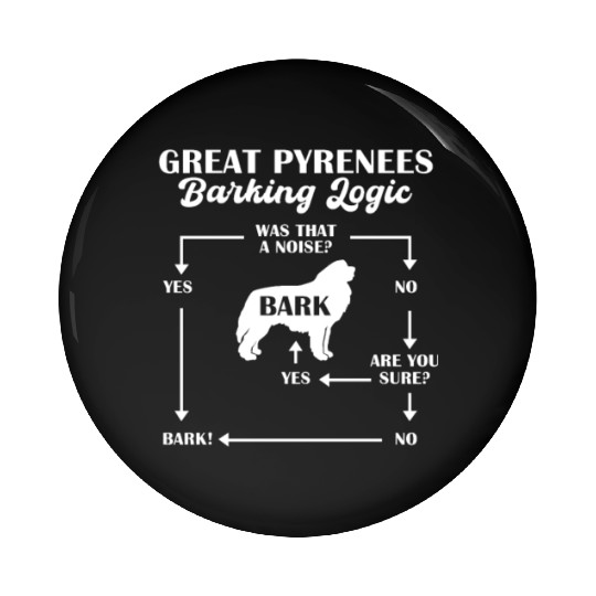 Great Pyrenees Barking Logic Pin Buttons