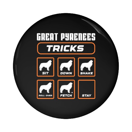 Great Pyrenees Tricks Pin Buttons